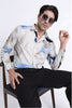 Floral Digital Print Shirt Beige Blue