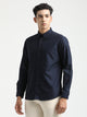 Oxford Cotton Shirt with Button-Down Collar Navy