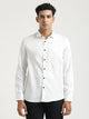 Textured Cotton Shirt with Dobby Weave White