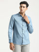 Textured Cotton Shirt with Dobby Weave Lt blue