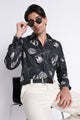 Floral Digital Print Shirt Black Grey