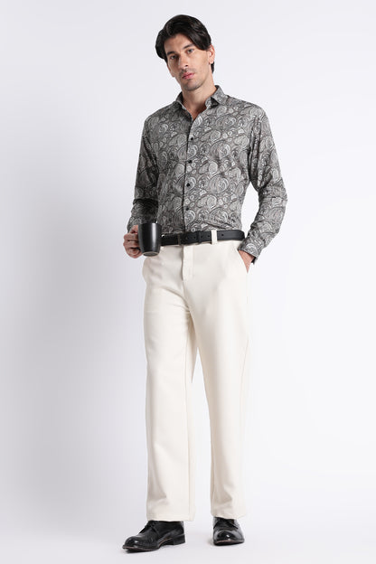 Floral Digital Print Shirt Olive