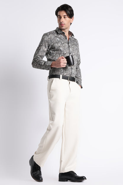 Floral Digital Print Shirt Olive