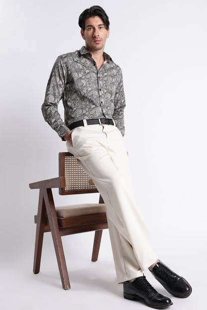 Floral Digital Print Shirt Olive