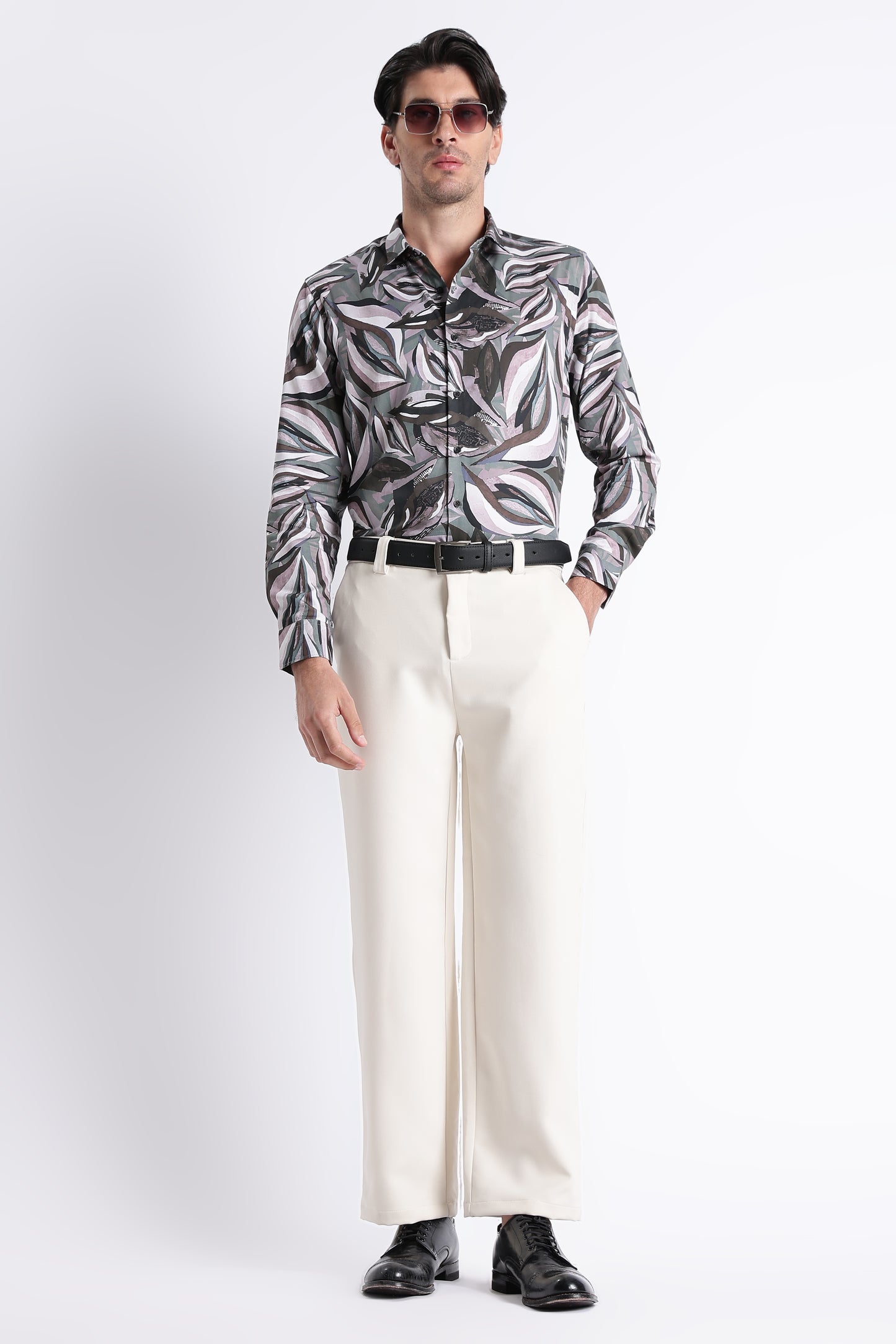 Floral Digital Print Shirt Green