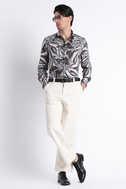 Floral Digital Print Shirt Green