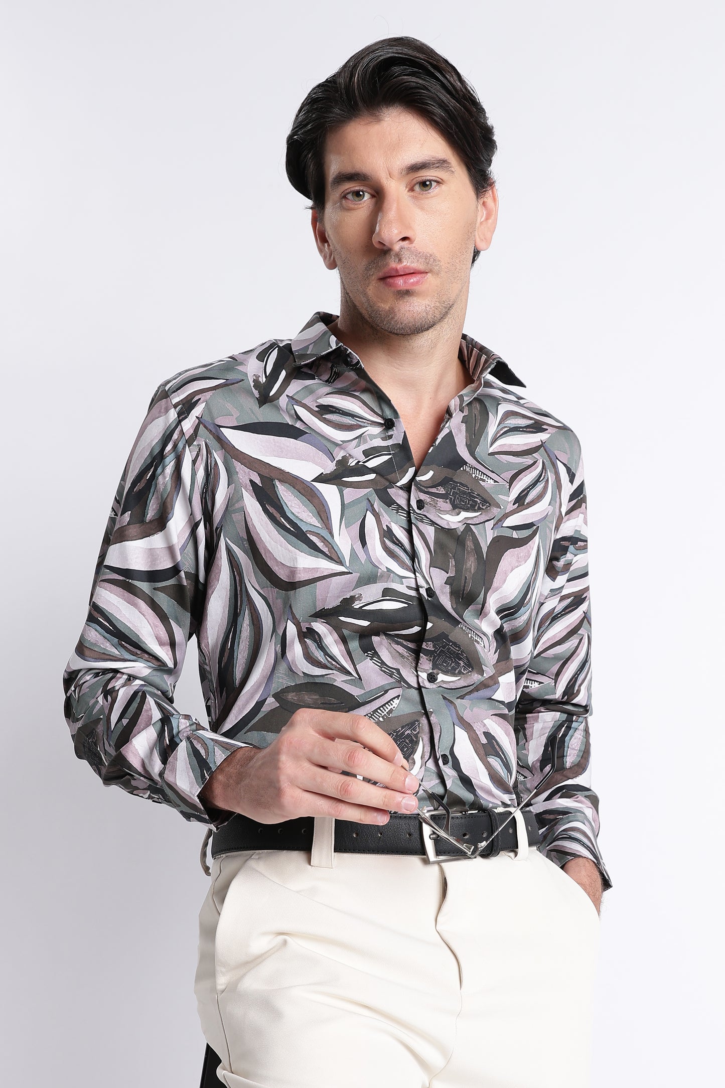 Floral Digital Print Shirt Green