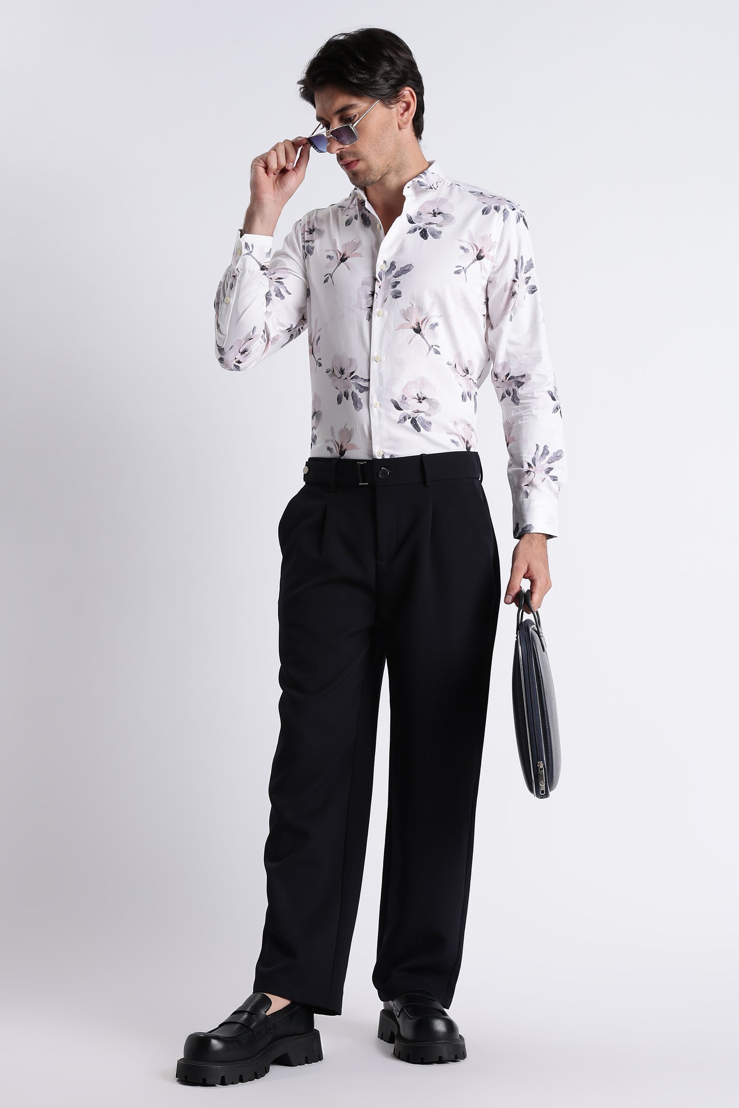 Floral Digital Print Shirt Off White