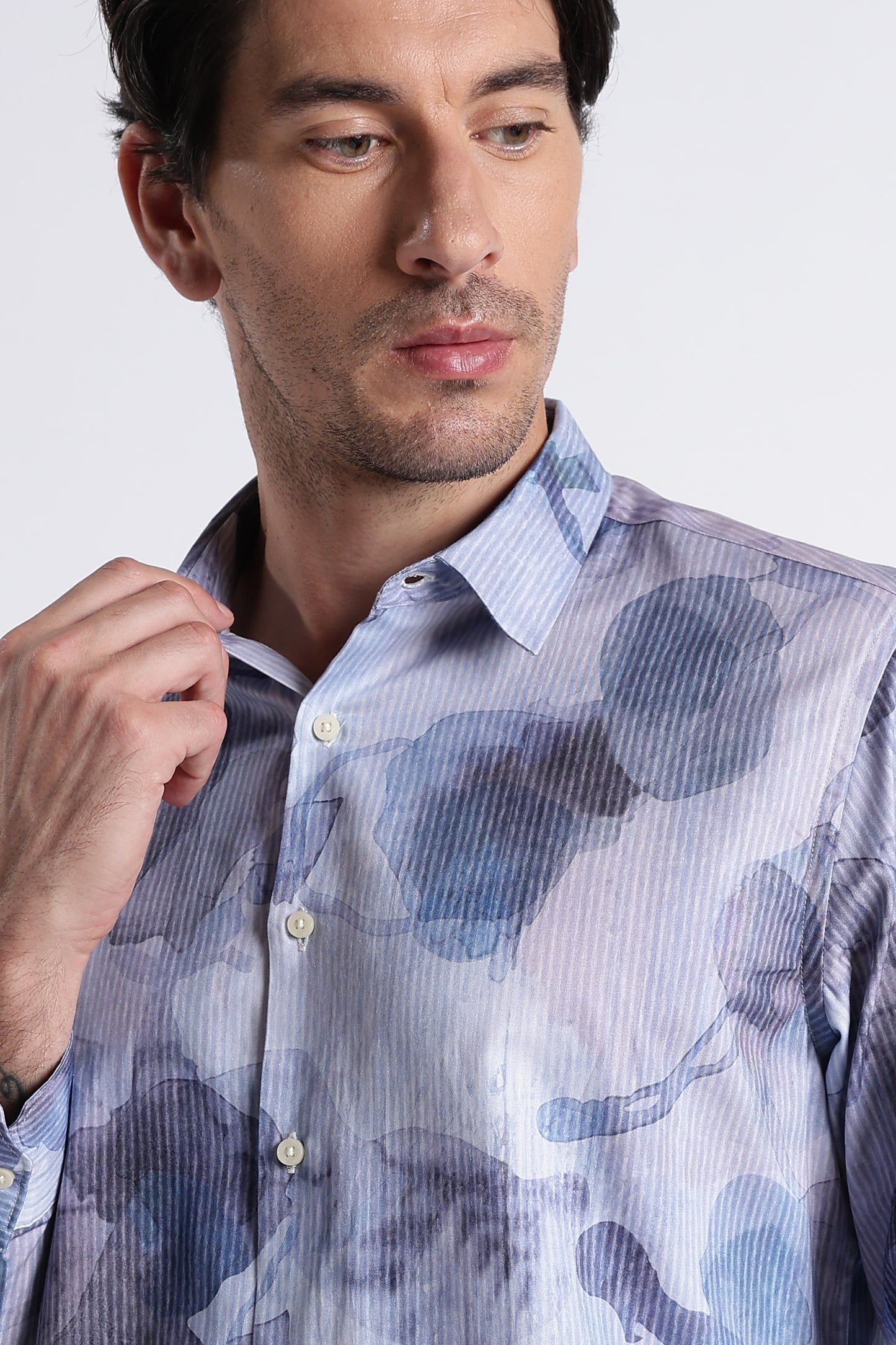 Floral Digital Print Shirt Multi Blue