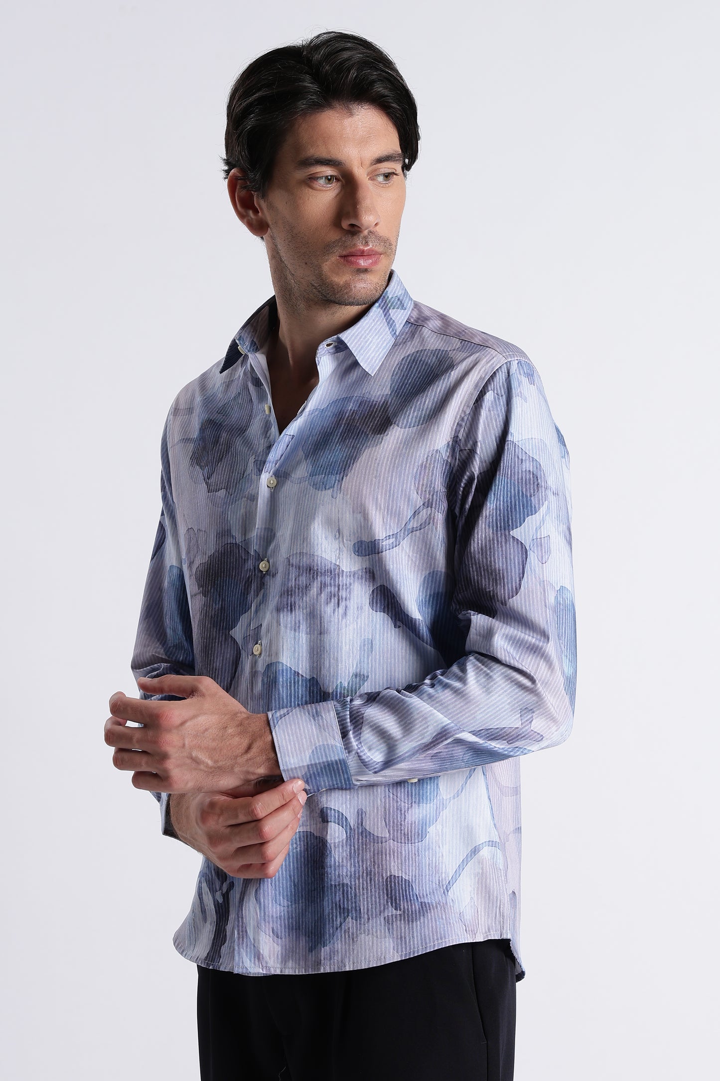 Floral Digital Print Shirt Multi Blue