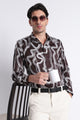 Floral Digital Print Shirt Dk Brown