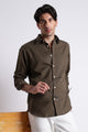 Premium Cotton Linen Slim Fit Solid Shirt Olive