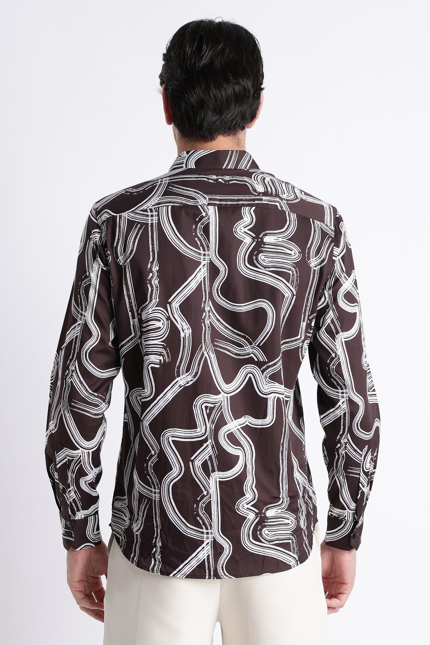 Floral Digital Print Shirt Dk Brown