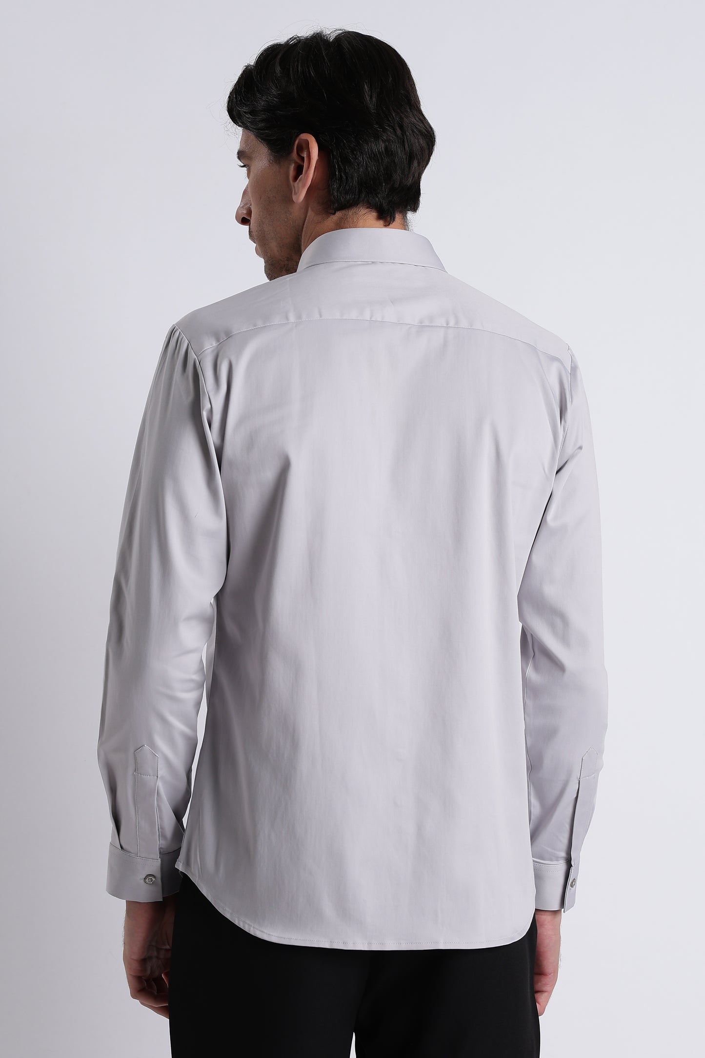 Refined Satin Finish Slim Fit Shirt Grey