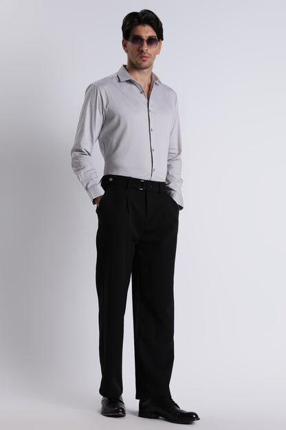 Refined Satin Finish Slim Fit Shirt Grey