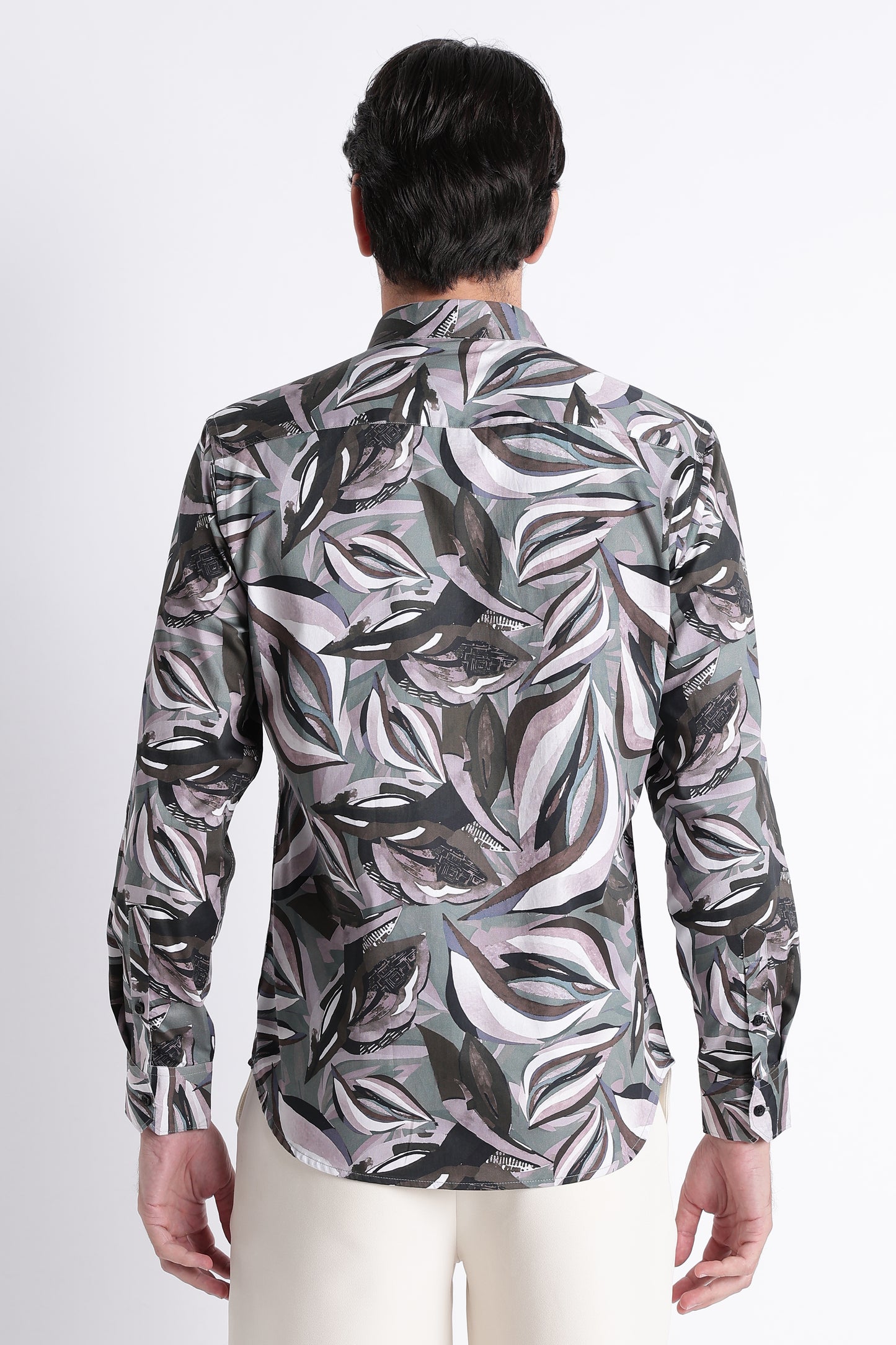 Floral Digital Print Shirt Green