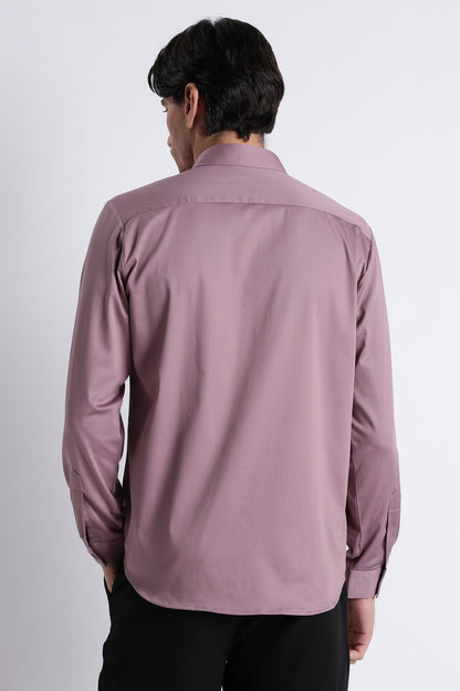 Refined Satin Finish Slim Fit Shirt Dusty Rose