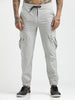 Utility Trousers with Elastic Edges Lt grey