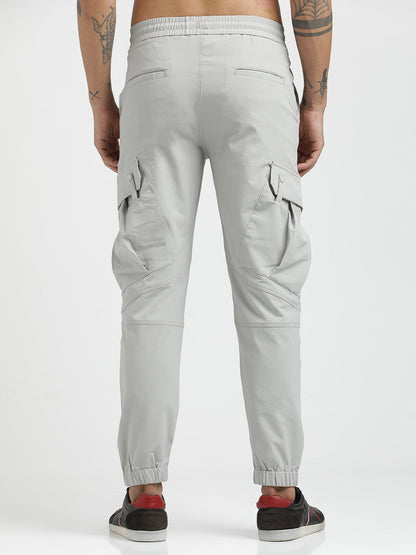Utility Trousers with Elastic Edges Lt grey