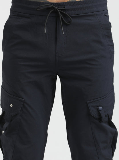 Utility Trousers with Elastic Edges Navy