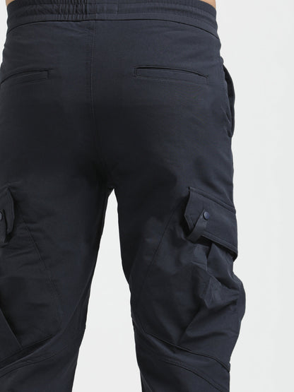 Utility Trousers with Elastic Edges Navy