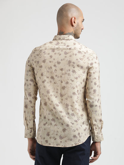 Beige Refined Solid Shirt