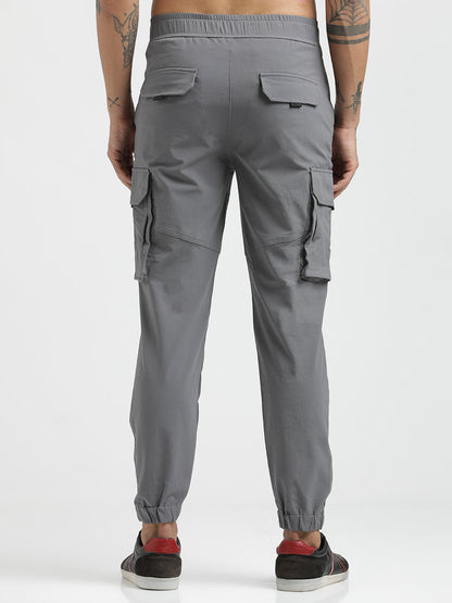 Cargo Joggers with Multi-Pocket Design Grey