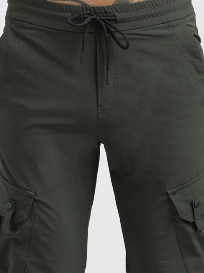 Utility Trousers with Elastic Edges Green