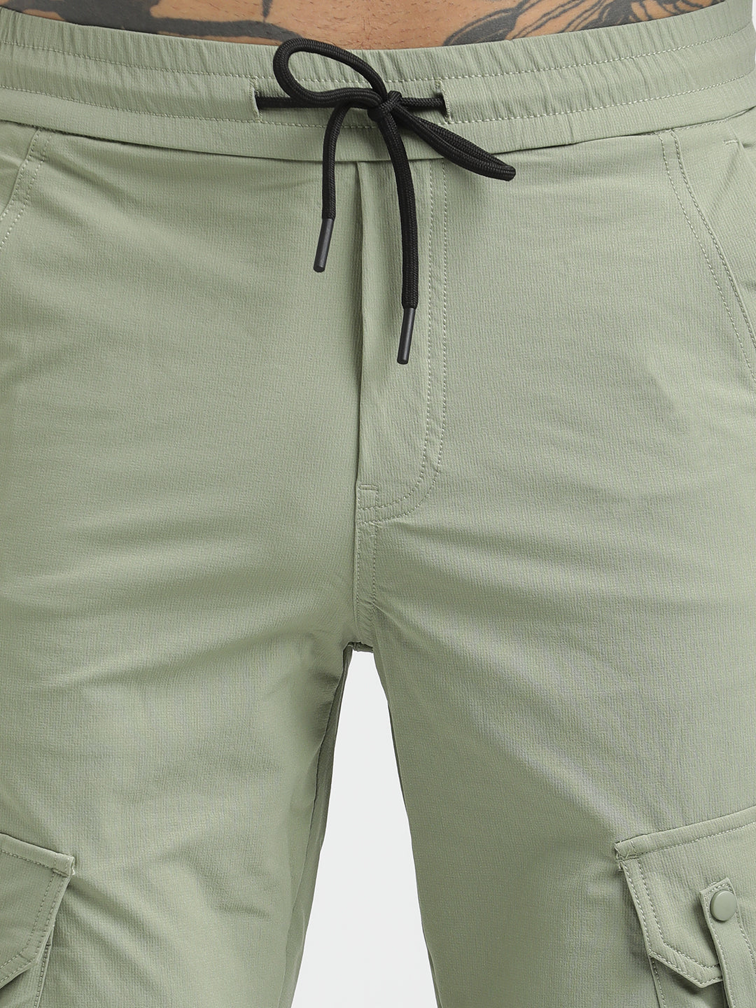 Utility Trousers with Elastic Edges Lt green