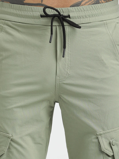 Utility Trousers with Elastic Edges Lt green