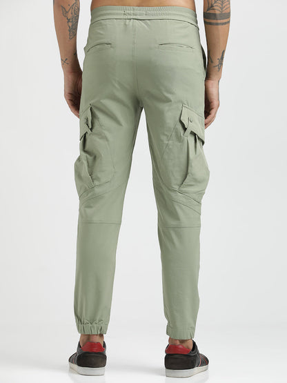 Utility Trousers with Elastic Edges Lt green