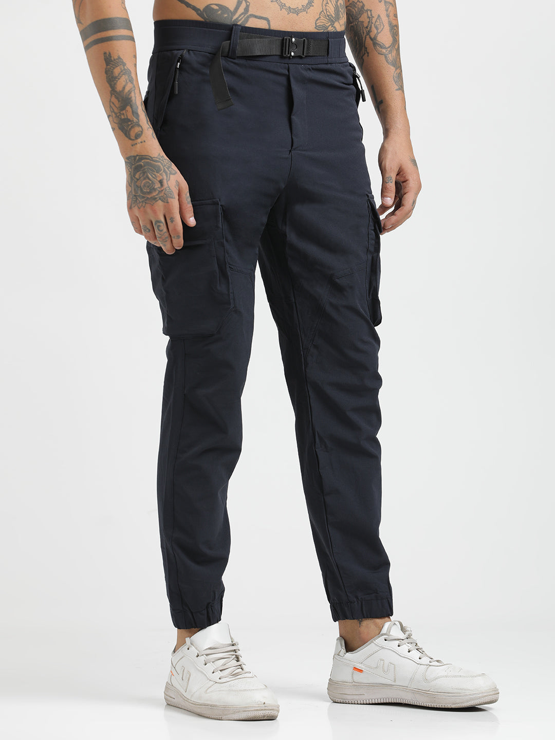 Cargo Joggers with Multi-Pocket Design Navy