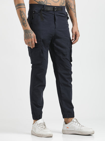 Cargo Joggers with Multi-Pocket Design Navy