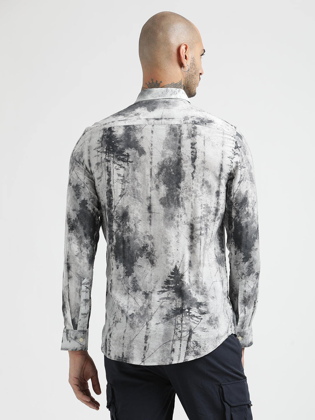 Slim Fit Nylon Shirt DK Grey