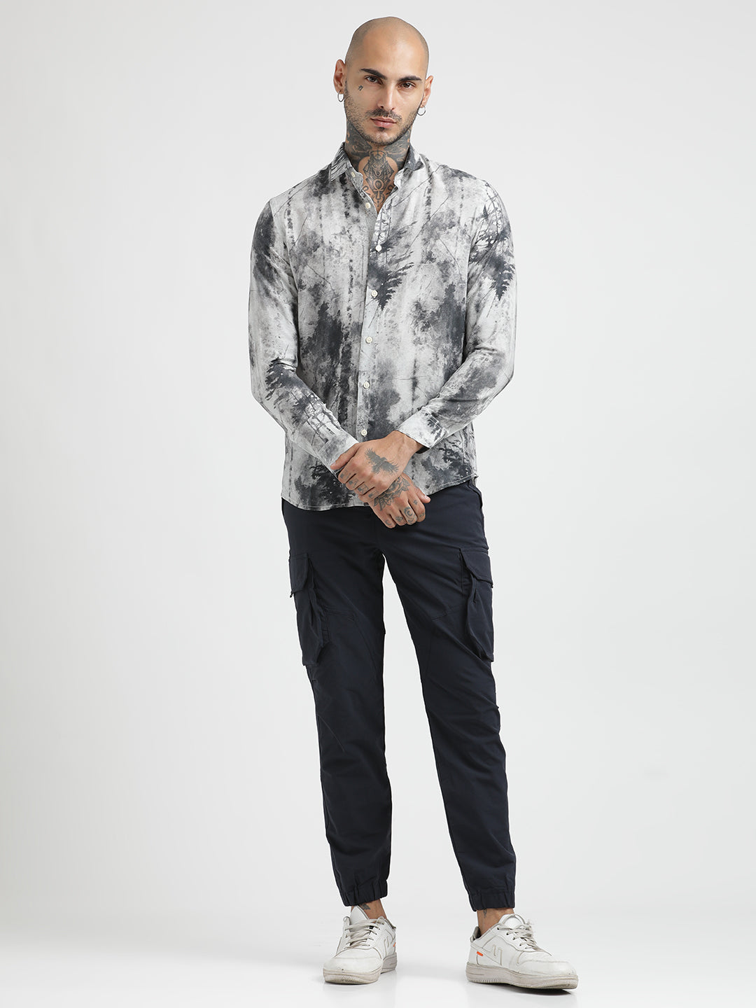 Slim Fit Nylon Shirt DK Grey