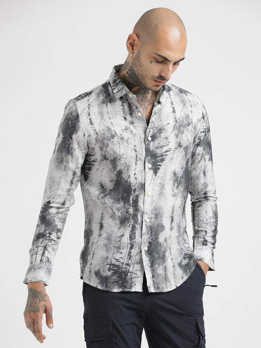 Slim Fit Nylon Shirt DK Grey