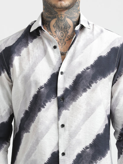 White Urban Print Shirt