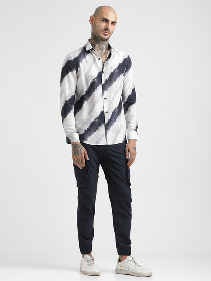 White Urban Print Shirt