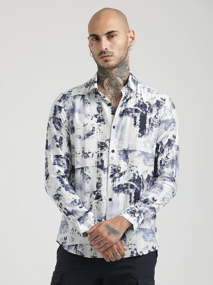 Navy Clean Print Shirt