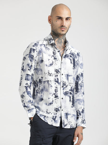Navy Clean Print Shirt