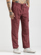 Velvet Cargo Trousers Maroon