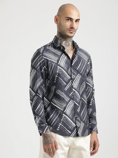 Black Clean Print Shirt