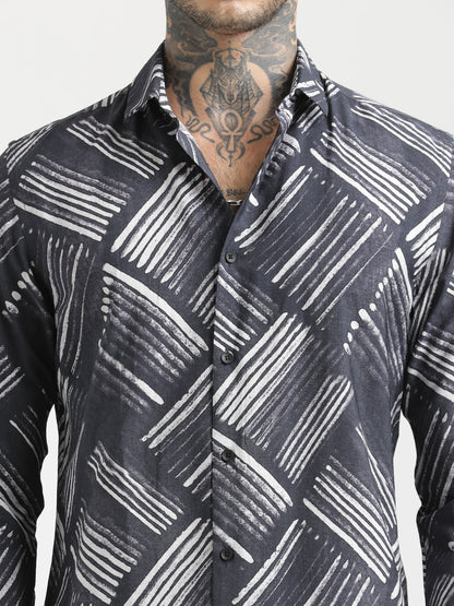Black Clean Print Shirt