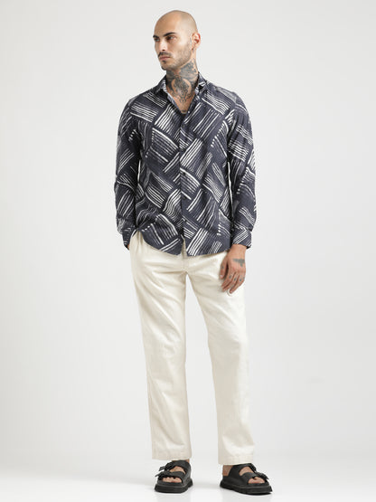 Black Clean Print Shirt