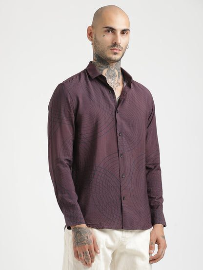 Maroon Classic Print Shirt