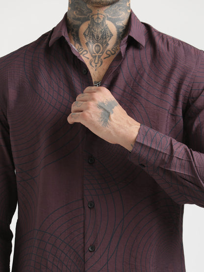 Maroon Classic Print Shirt