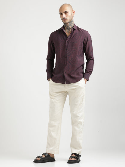 Maroon Classic Print Shirt