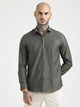 Textured Poly Shirt with Structured Finish Green