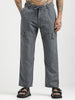 Velvet Cargo Trousers Grey