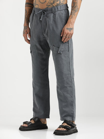 Velvet Cargo Trousers Grey